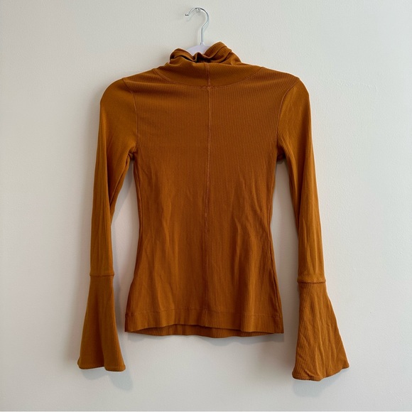 Intimately Free People | Orange Yellow Sydney Bell Sleeve Turtle Neck Top - Picture 7 of 11